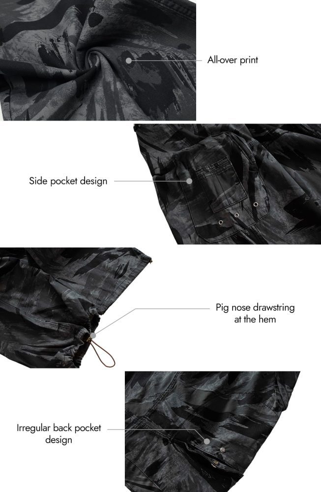 Thesupermade Multi-Pocket Camo Cargo Pants