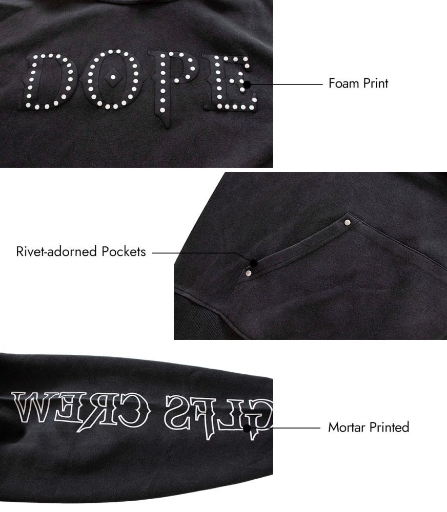 Thesupermade Rivet-adorned Graphic Hoodies