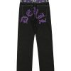 Petal Letter Baggy Jeans