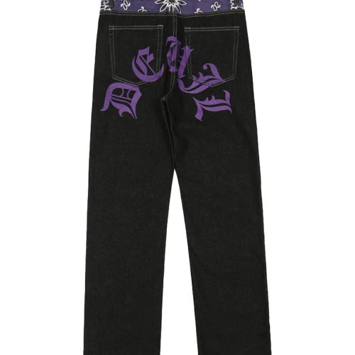 Petal Letter Baggy Jeans